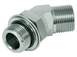 Haakse inschroefadapter BSP-BSP 45°