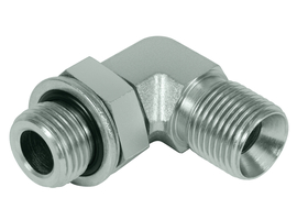 Haakse inschroefadapter BSP-BSP 90° (instelbaar)