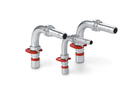 Nippels 90°, slangaansluiting - Serie 714