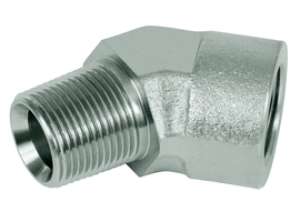 Haakse adapter NPT-NPT 45°