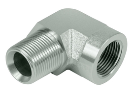 Haakse adapter NPT-NPT 90° (AG-IG)