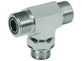 Instelbare T inschroefadapter ORM-ORM-BO (ORFS BUITENSCHROEFDRAAD - ORFS BUITENSCHROEFDRAAD - AGR-WD)