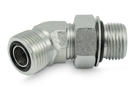 Instelbare haakse inschroefadapter 45° ORM-SMR (ORFS BUITENSCHROEFDRAAD - ORB)