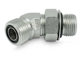 Instelbare haakse inschroefadapter 45° ORM-SMR (ORFS BUITENSCHROEFDRAAD - ORB)