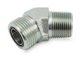 Haakse  inschroefadapter 45° ORM-NM (ORFS BUITENSCHROEFDRAAD - AGN)