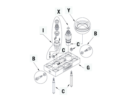 Stekkerbehuizing multikoppeling serie MST2, DN12, Zn-Ni, met smeernippel